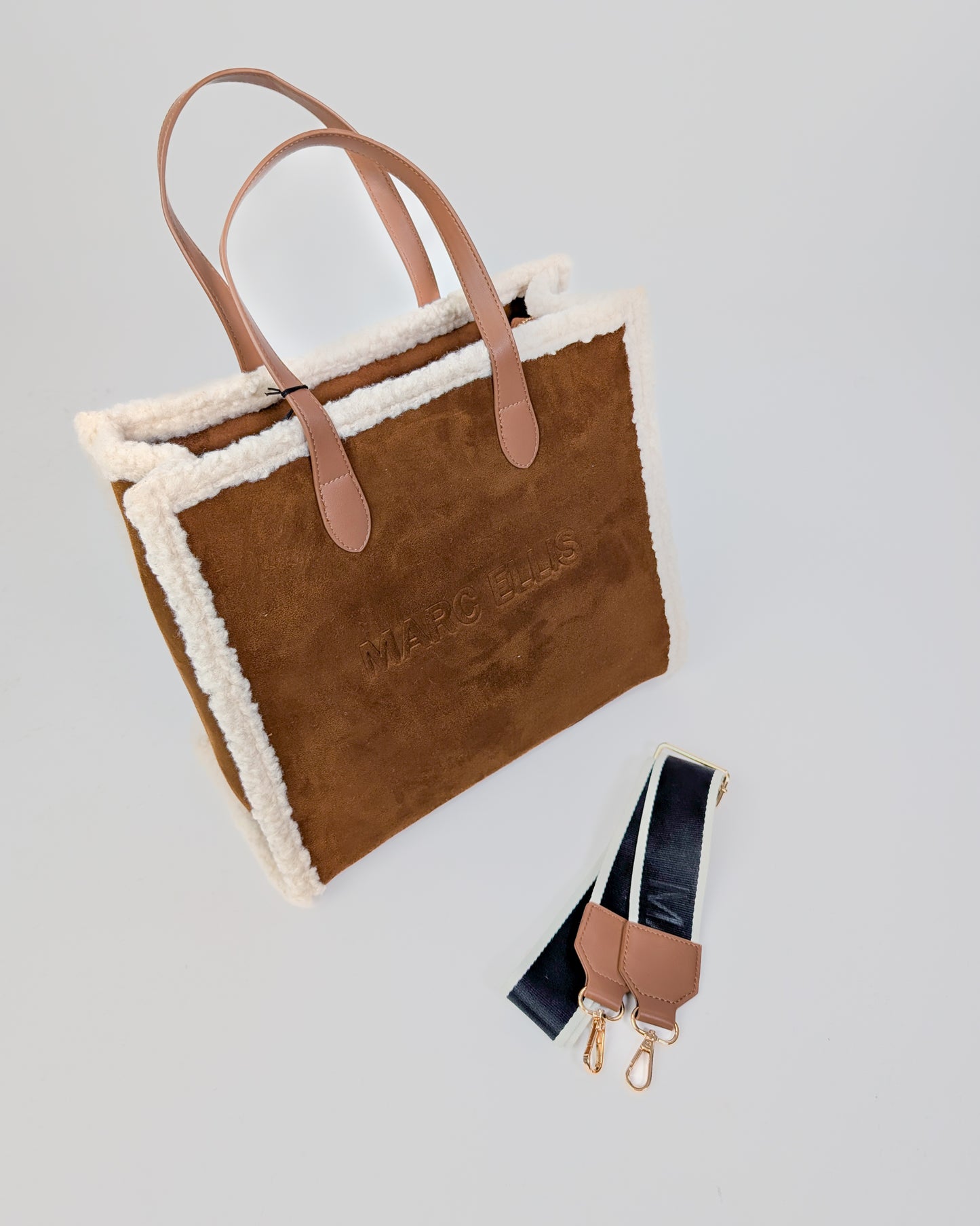 AI25 Marc Ellis Borsa BUBY SUEDE L Dark Cuoio