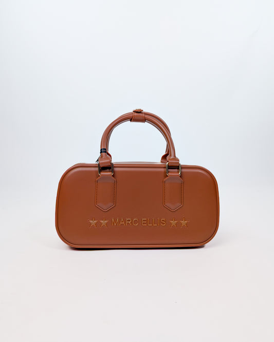AI25 Marc Ellis Borsa FLAT STICH _25 Dark Cuoio/Light Gold