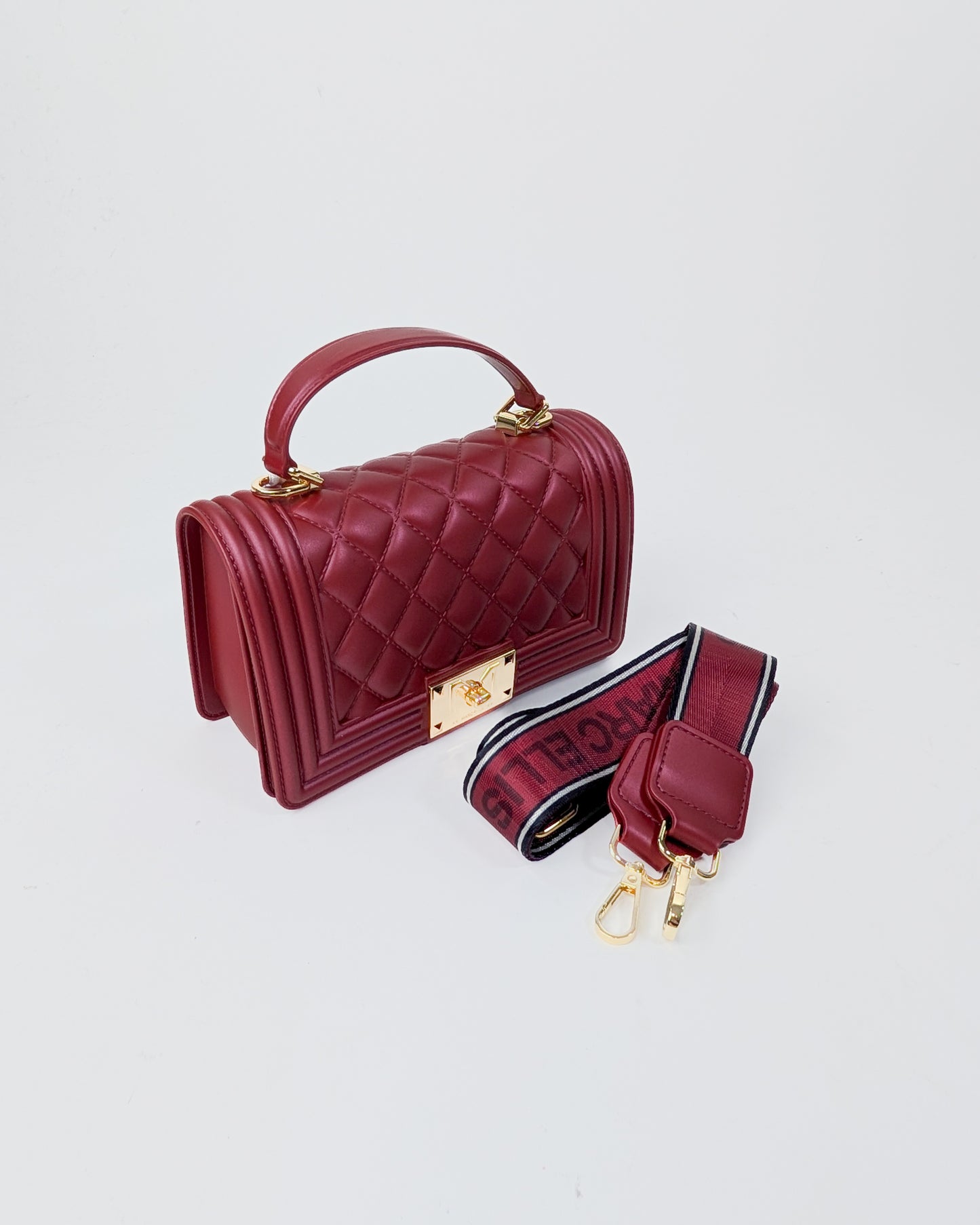 AI25 Marc Ellis Borsa FLAT SQUARE S RED DAHLIA / LIGHT GOLD