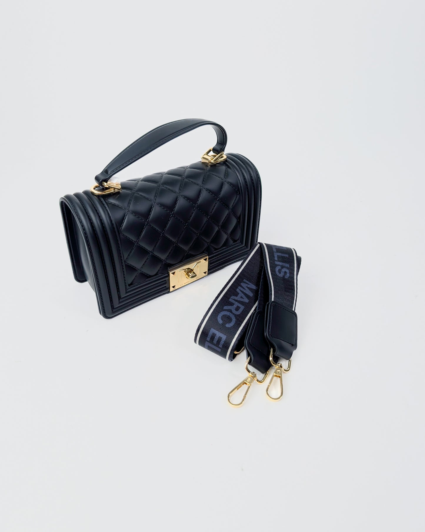 AI25 Marc Ellis Borsa FLAT SQUARE S BLACK / LIGHT GOLD