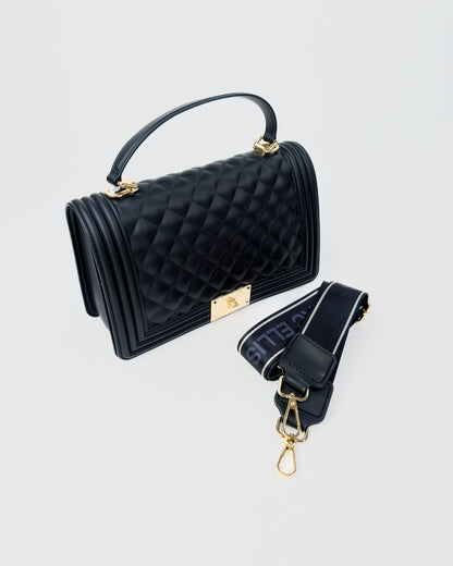 AI25 Marc Ellis Borsa FLAT SQUARE M BLACK / LIGHT GOLD