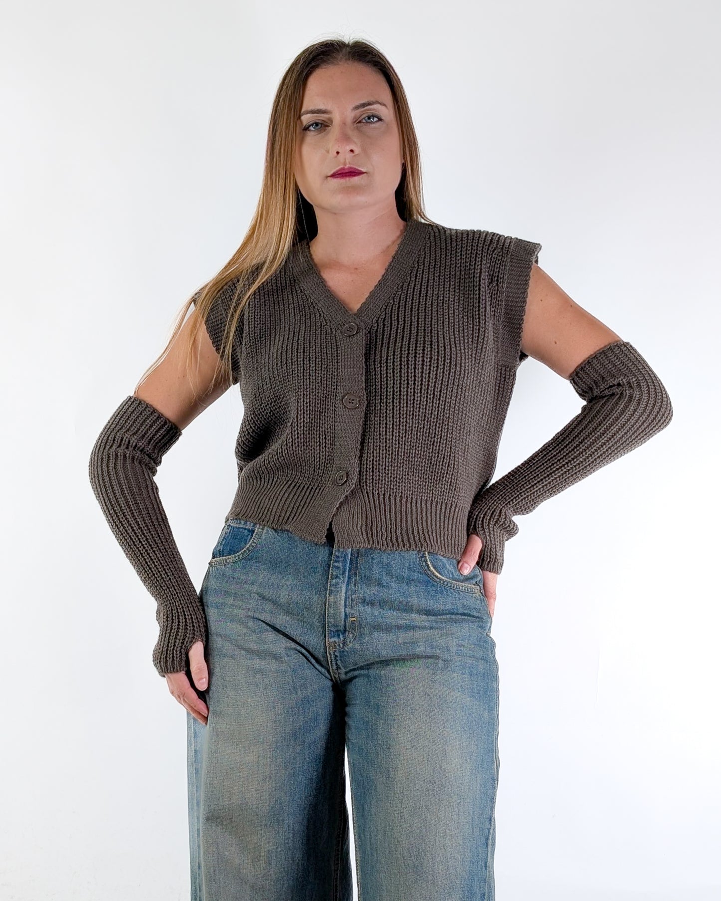 AI25 Susy Mix Gilet M92130 Tortora