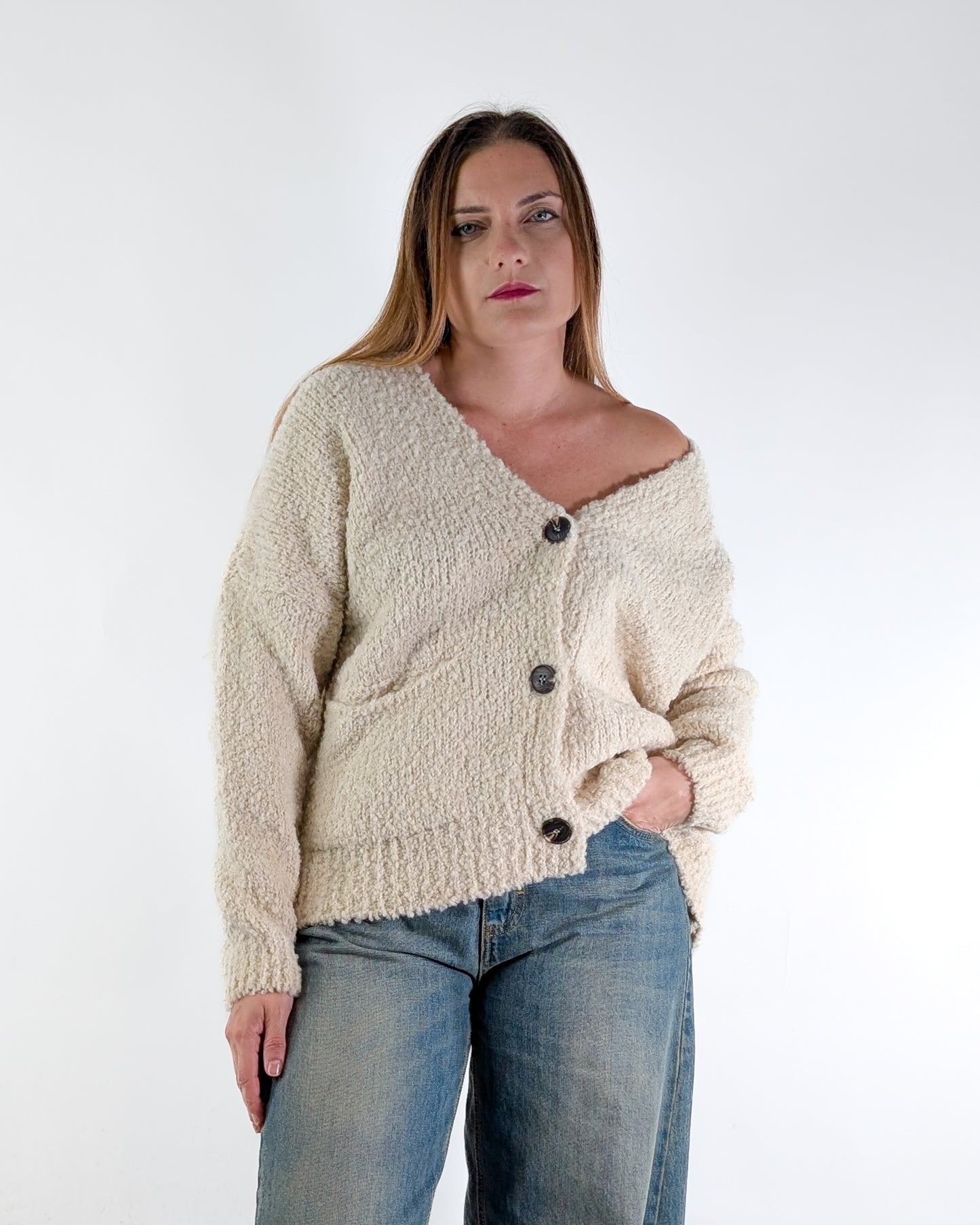 AI25 Susy Mix Cardigan WK32848 Crema