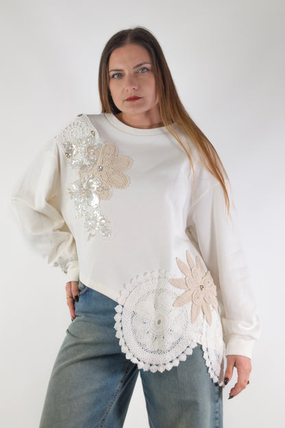 PE26 Tensione In Felpa TI3419PE26 Panna