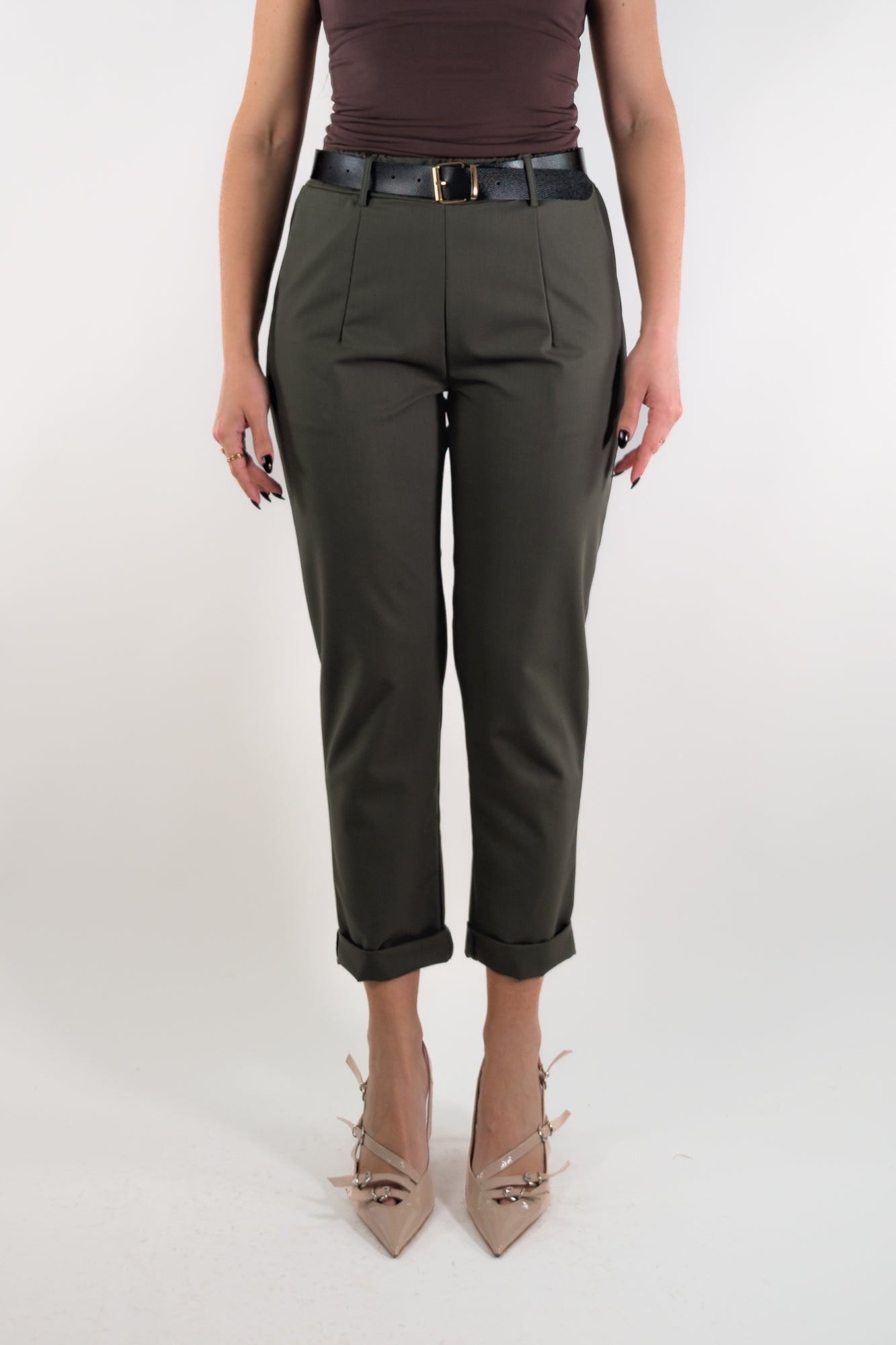 PE26 Susy Mix Pantalone 24100MU Verde Militare