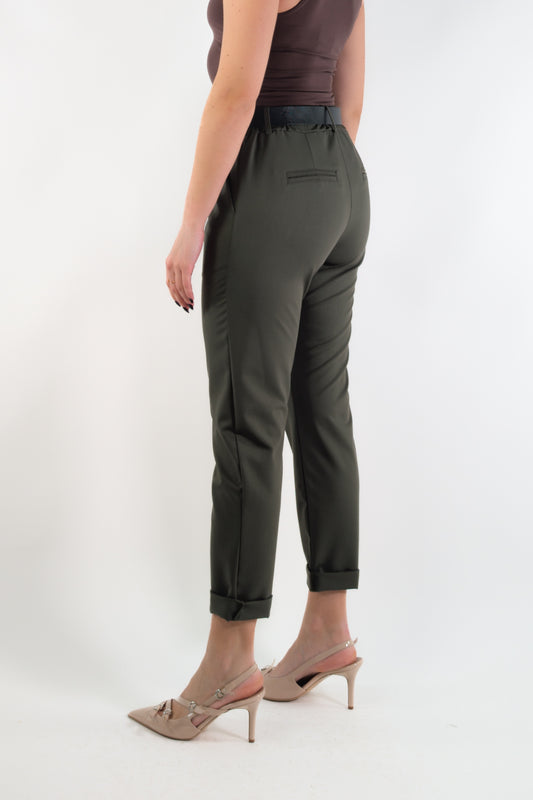 PE26 Susy Mix Pantalone 24100MU Verde Militare