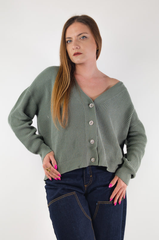 PE26 Susy Mix Cardigan 61249 Militare