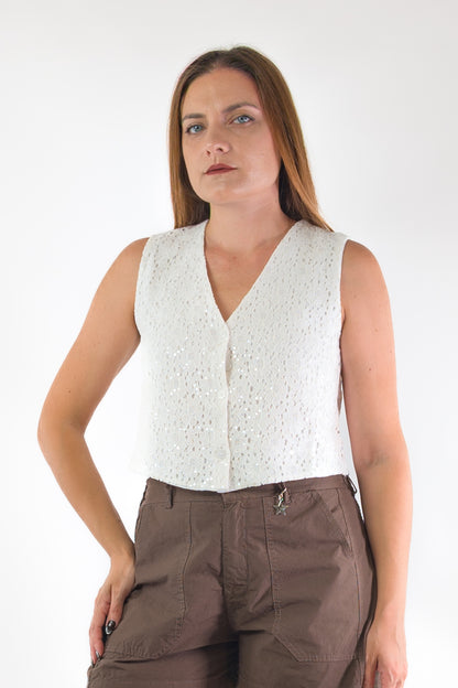 PE26 Susy Mix Gilet G89024 Bianco
