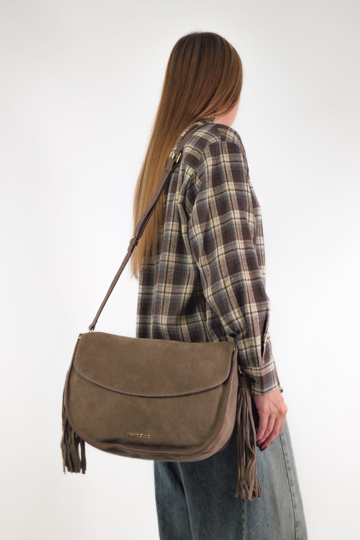 Marc Ellis Borsa LIMA L CM DARK TAUPE / GOLD