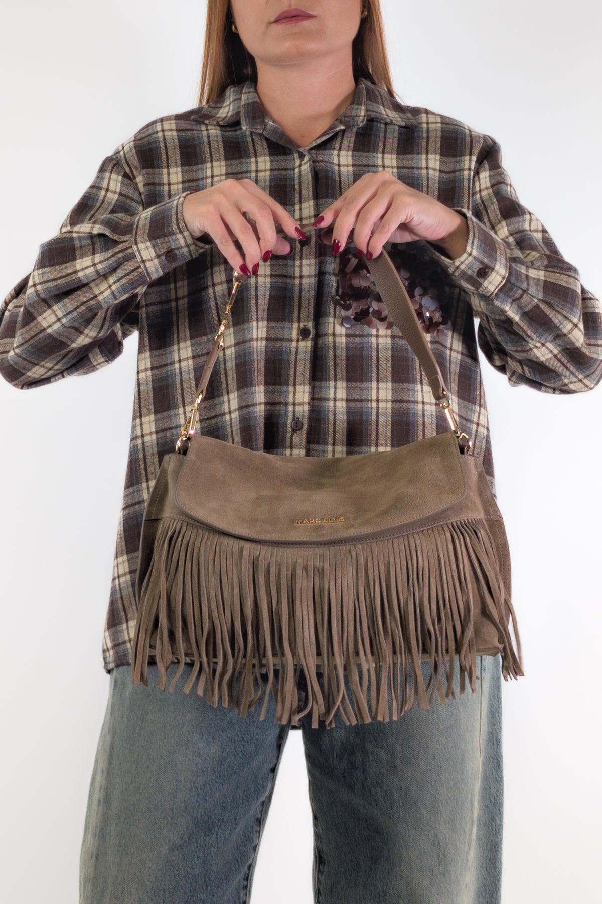 Marc Ellis Borsa DAKOTA L CM DARK TAUPE / GOLD