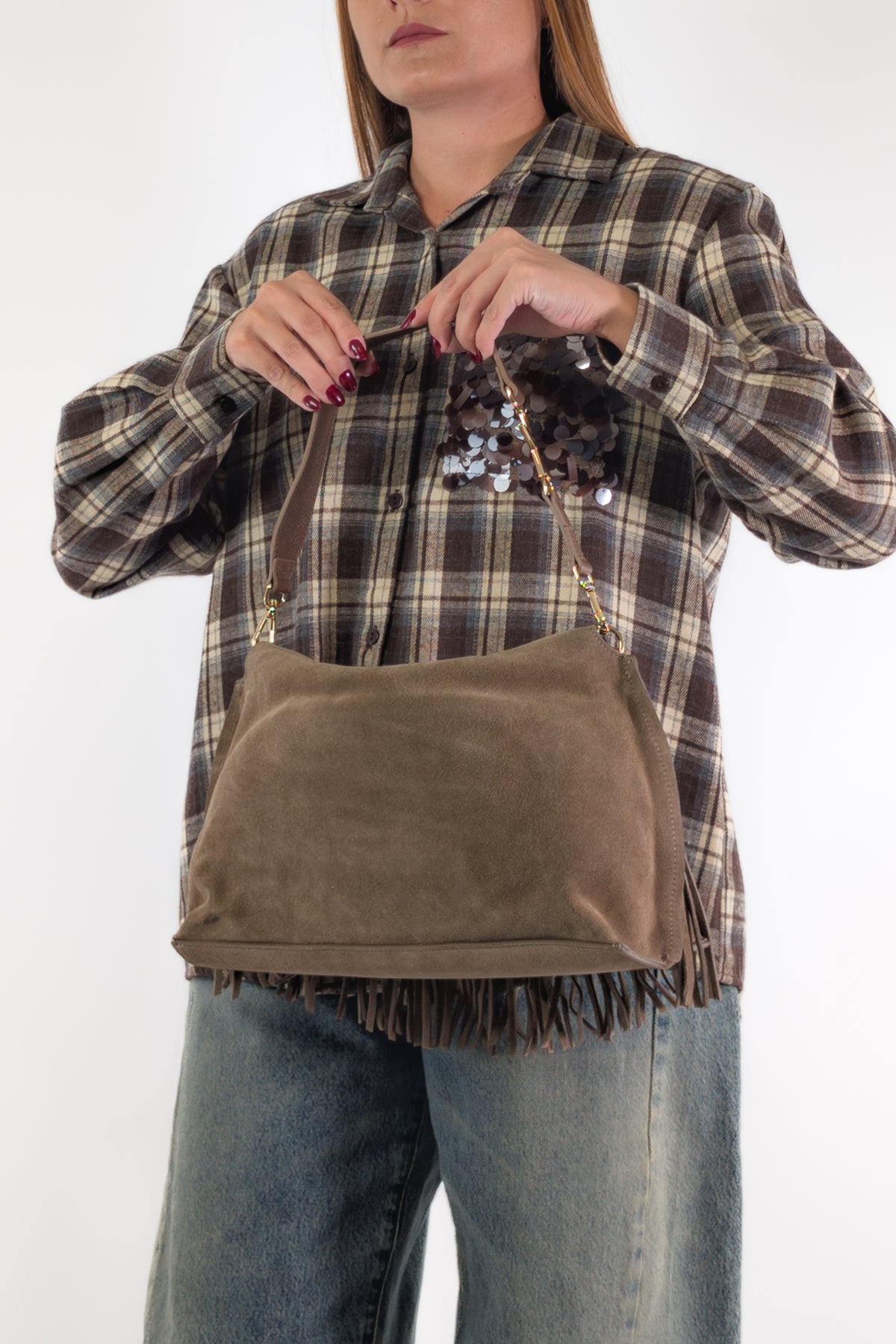 Marc Ellis Borsa DAKOTA L CM DARK TAUPE / GOLD