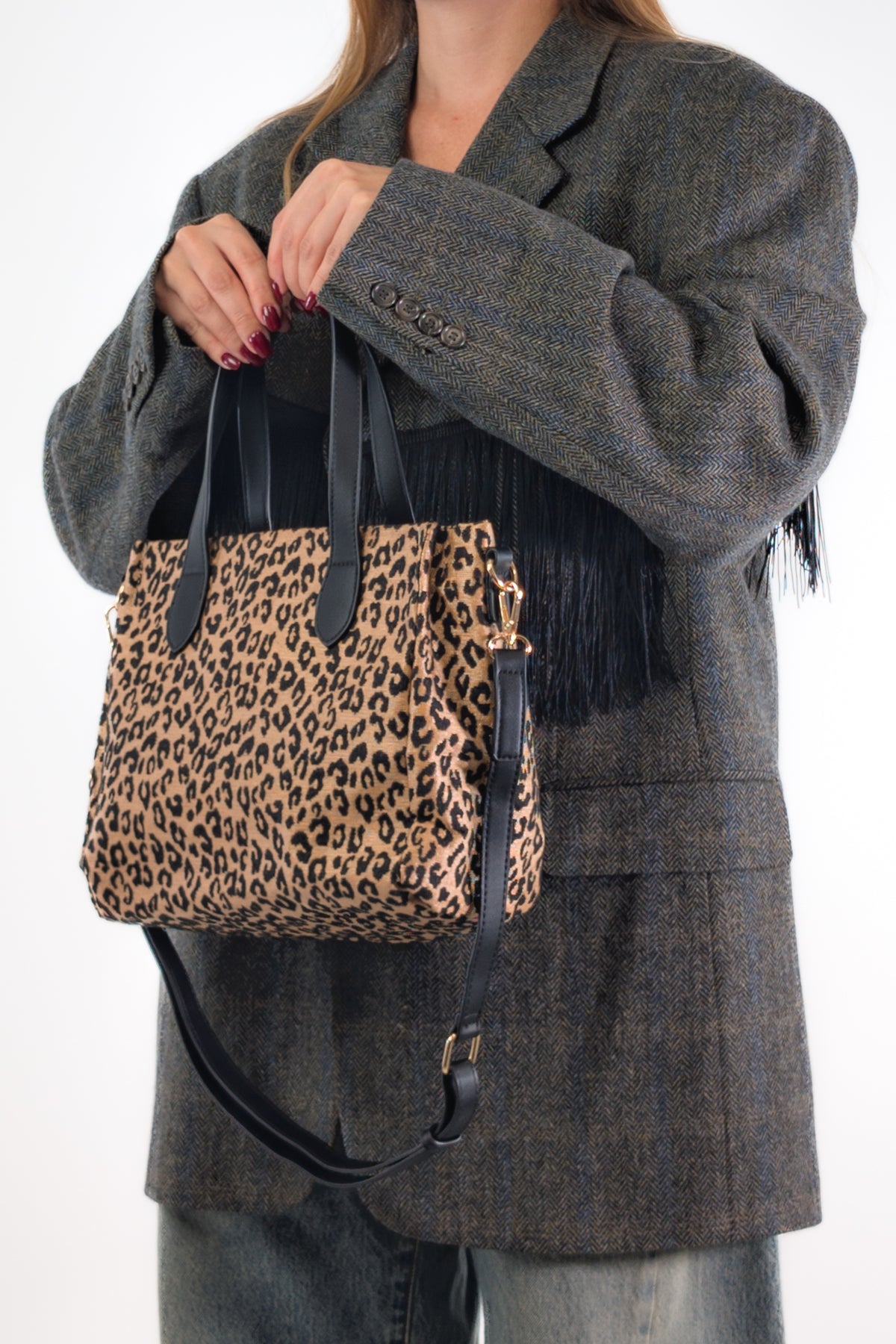 Marc Ellis Borsa BUBY MACULA M DARK BEIGE / BLACK