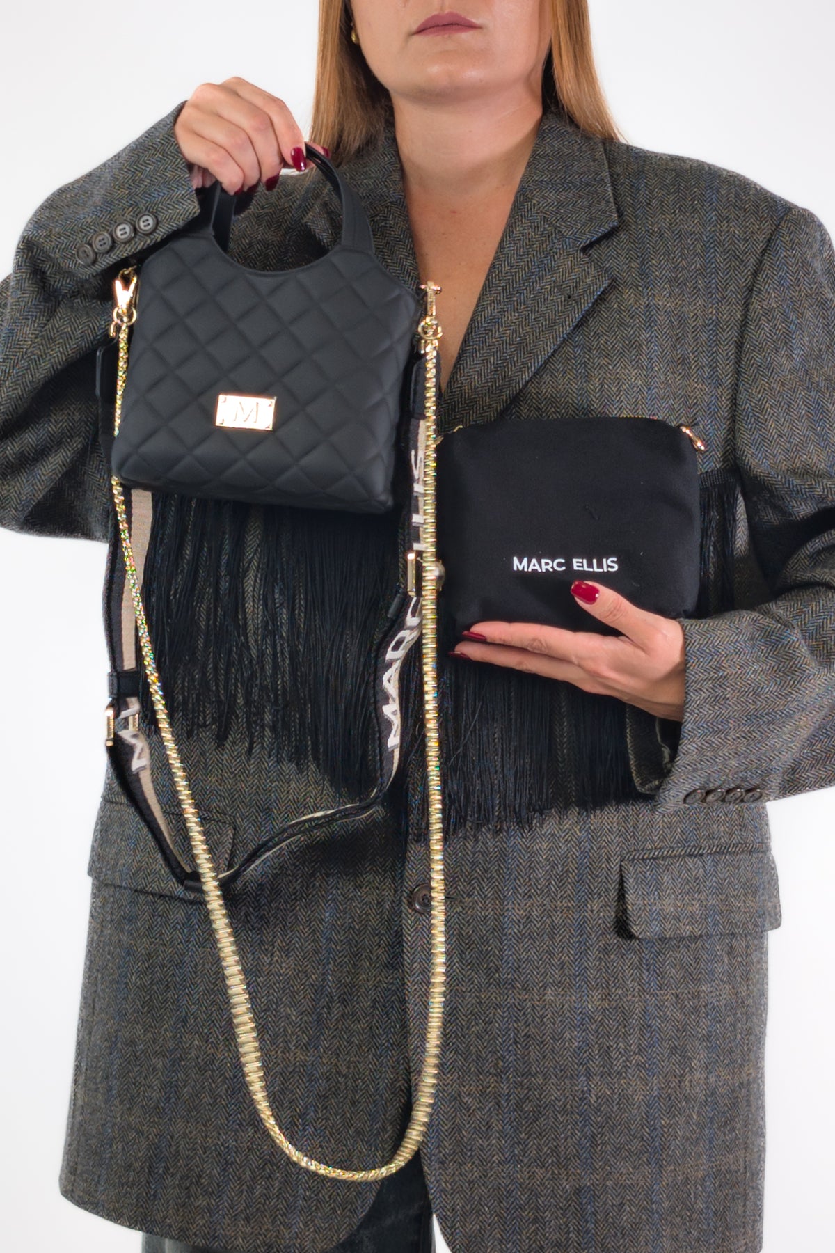 Marc Ellis Borsa FLAT TEEN BLACK / LIGHT GOLD