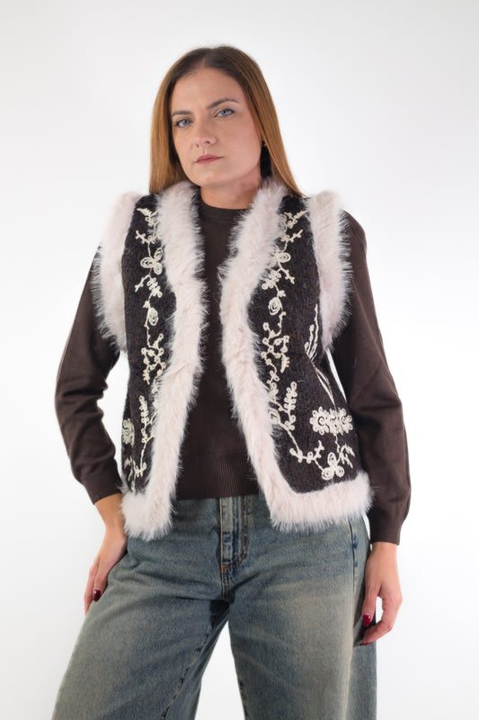 AI26 Susy Mix Gilet M367 Marrone