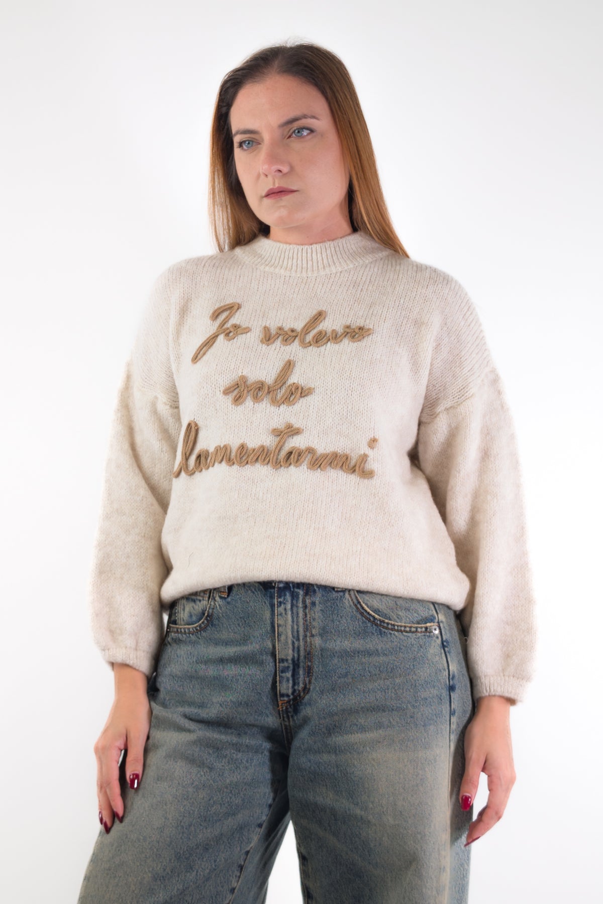 AI26 Luxury Maglia A4579 Io Volevo Solo Lamentarmi Beige