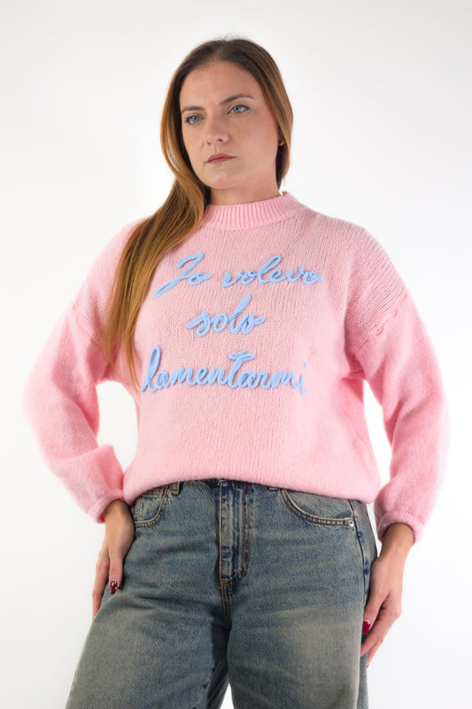 AI26 Luxury Maglia A4579 Io Volevo Solo Lamentarmi Rosa