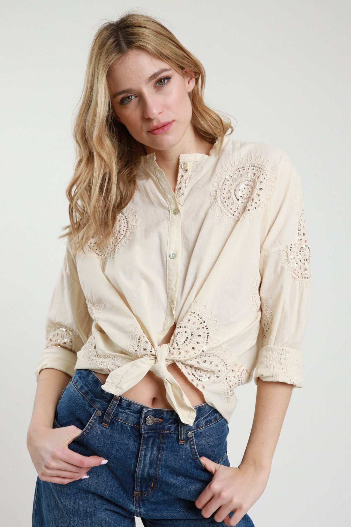 PE26 Susy Mix Camicia S26M566 Burro