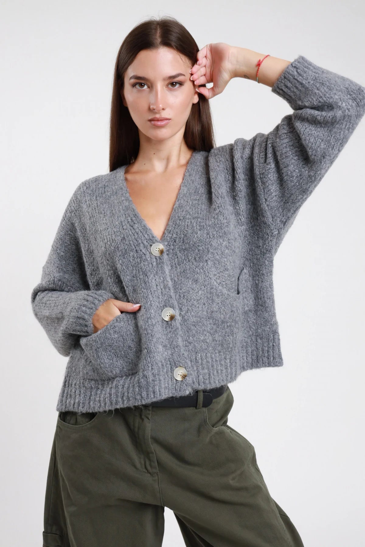 AI26 Susy Mix Cardigan M212 Grigio