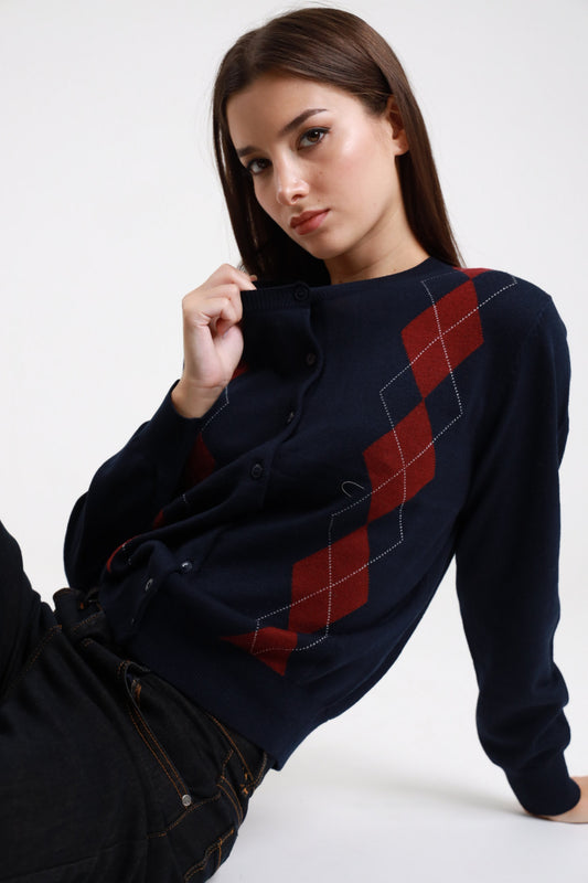 AI26 Susy Mix Cardigan M257 Blu